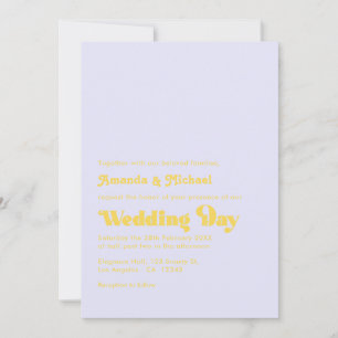 Convites Casamento com Tipografia Retro de Lavanda e Limão