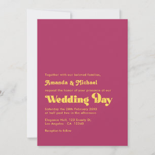 Convites Casamento com Tipografia Retro em Marrom Rico e Mo