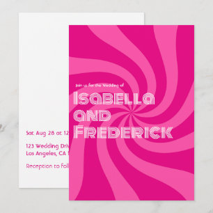 Convites Casamento com Tipografia Retro Groovy