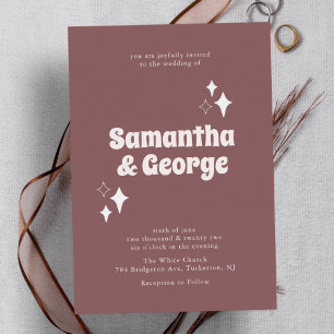 Convites Casamento com Tipografia Retron Moderna de Púrpura