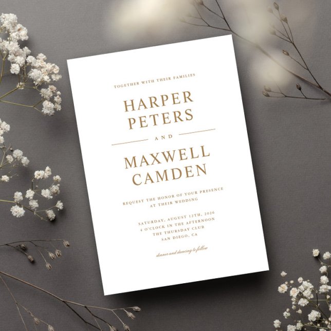 Convites Casamento com Tipografia Simples (Criador carregado)