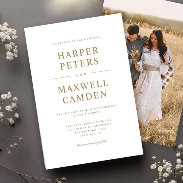 Convites Casamento com Tipografia Simples (Criador carregado)