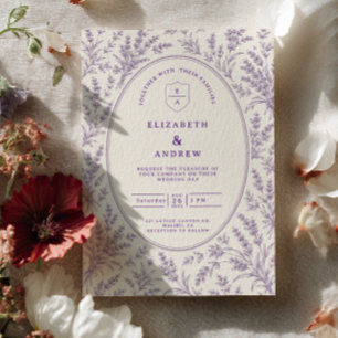 Convites Casamento com Toile de Lavanda