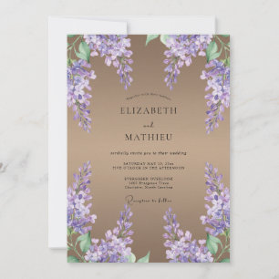 Convites Casamento com Tons de Âmbar e Wisteria