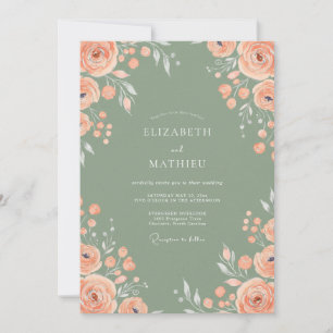 Convites Casamento com Tons de Cinza Claro e Flor de Pêsseg
