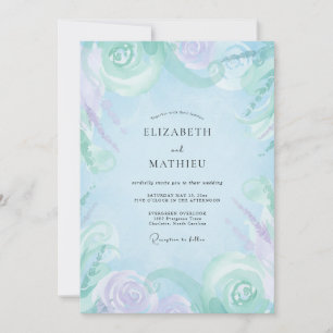 Convites Casamento com Tons de Lilás e Periwinkle Suaves