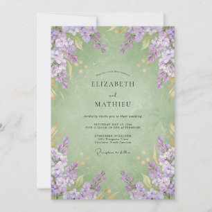 Convites Casamento com tons de Wisteria e hortelã âmbar