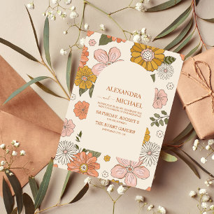 Convites Casamento com Tons Mogados Pensados do Retro Groov