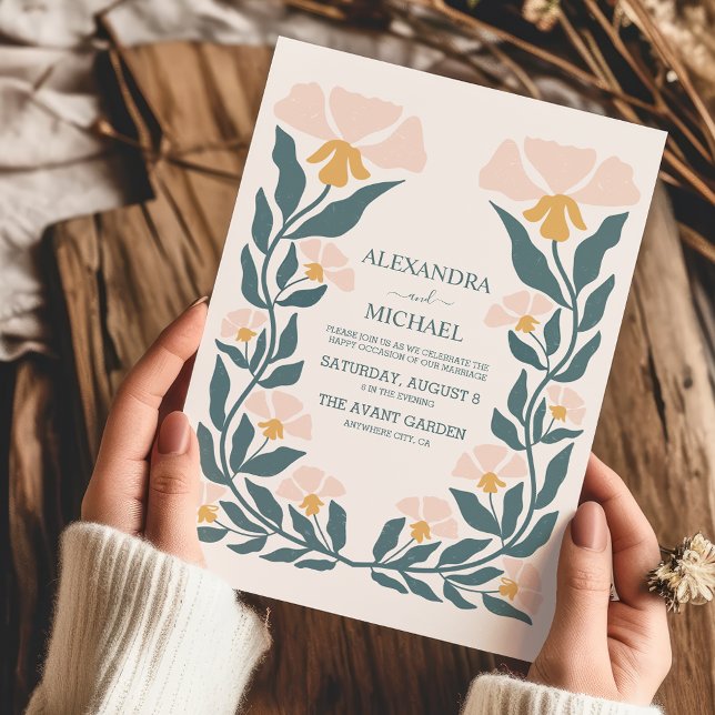 Convites Casamento com Tons Mogados Pensados do Retro Groov (Criador carregado)