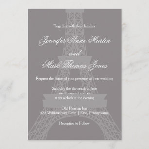 Convites Casamento com Torre Eiffel de Titânio e Paris Bran