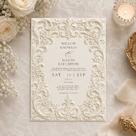 Convites Casamento com Trabalhos em Rolo Barroco Elegante V