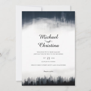 Convites Casamento com vegetação nebulosa mínima
