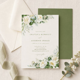 Convites Casamento com Verde Botânico Moderno