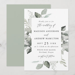 Convites Casamento com Verde de Eucalipto