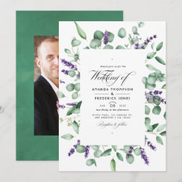 Convites Casamento com Verde de Eucalipto e Lavanda