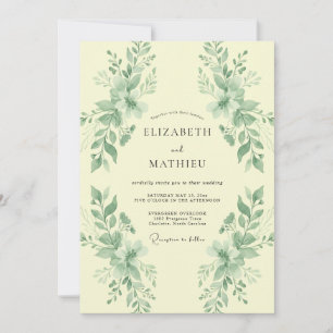 Convites Casamento com Verde Oliva e Champanhe