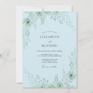 Convites Casamento com Verdejante Azul Pó