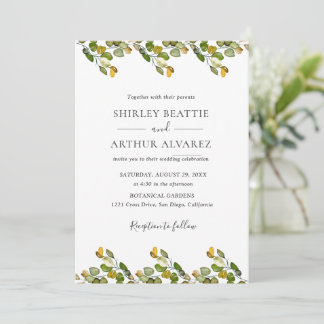 Convites Casamento com Verdejante de Eucalipto Elegante