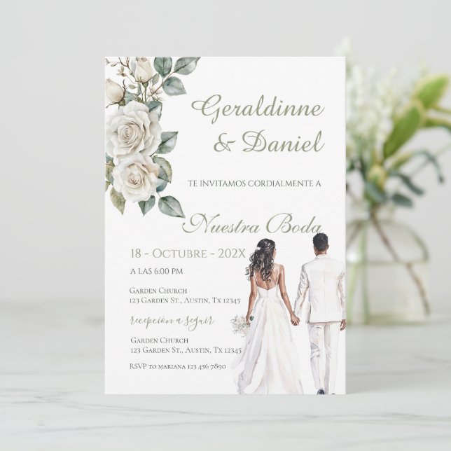Convites Casamento com Verduras Espanholas (Em pé/Frente)