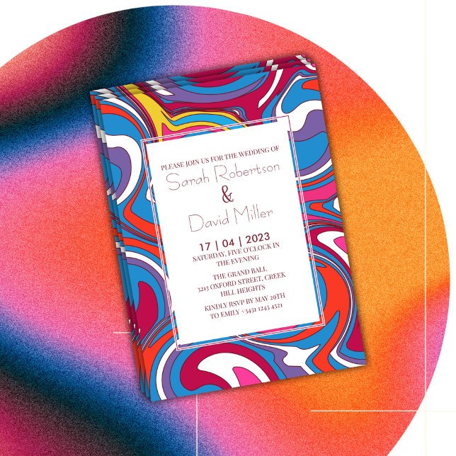 Convites Casamento com vibrações de onda retrorreflectora (Criador carregado)