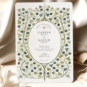 Convites Casamento com Videiras de Amora Preta Arts & Craft