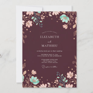 Convites Casamento com Vinha Aquática Borgonha