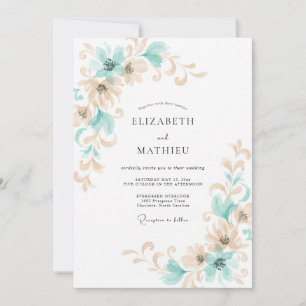 Convites Casamento com Vinha Champanhe Aqua