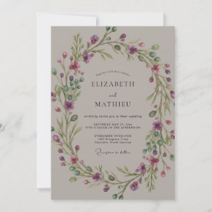 Convites Casamento com Vinha de Âmbar Ameixa