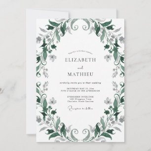 Convites Casamento com Vinha de Esmeralda Escura