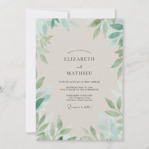 Convites Casamento com Vinha de Espuma Marinha Pálida