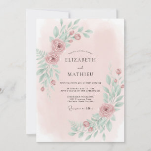 Convites Casamento com Vinha de Hortelã Rosa