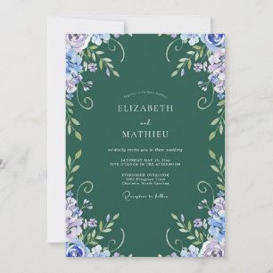 Convites Casamento com Vinha de Lavanda Esmeralda