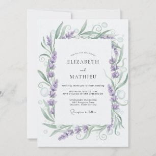 Convites Casamento com Vinha de Lavanda Roxa