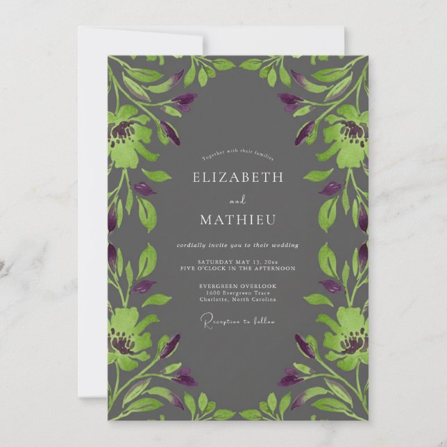 Convites Casamento com Vinha de Lima Carbono (Frente)