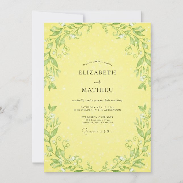 Convites Casamento com Vinha de Limão (Frente)