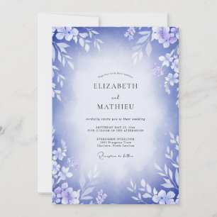 Convites Casamento com Vinha de Periwinkle Lavanda
