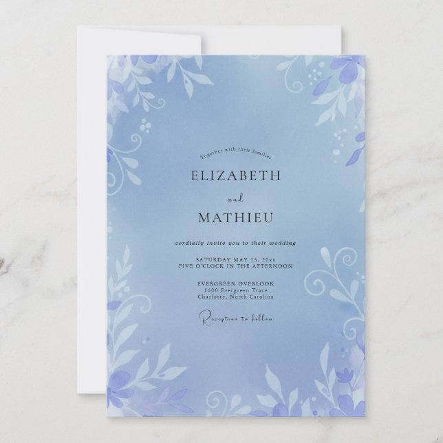 Convites Casamento com Vinha de Pervinca (Frente)