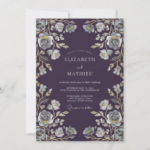 Convites Casamento com Vinha de Prata e Ameixa
