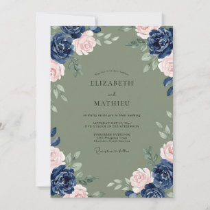 Convites Casamento com Vinha de Sage Marinho