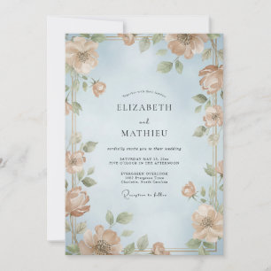 Convites Casamento com Vinha Folhosa de Champanhe
