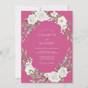 Convites Casamento com Vinha Fúcsia