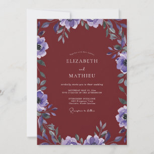 Convites Casamento com Vinha Lavanda Marrom