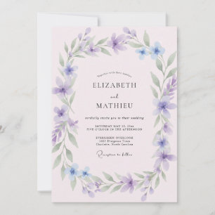 Convites Casamento com Vinha Lilás e Periwinkle