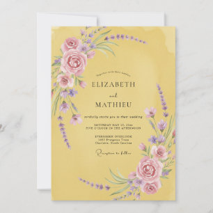 Convites Casamento com Vinha Lilás Mostarda