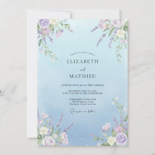 Convites Casamento com Vinha Lilás no Céu
