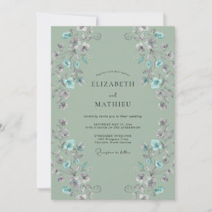 Convites Casamento com Vinha Lilás Sage