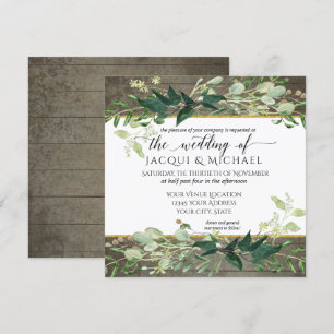 Convites Casamento Com Vinhas Russas De Folhagem Eucalyptus