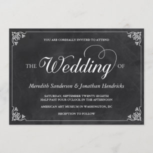 Convites Casamento com Vintage Chalkboard