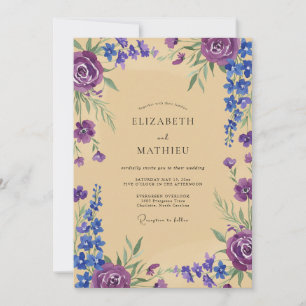 Convites Casamento com Violet Champagne Wisteria