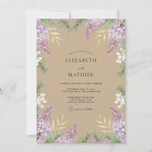 Convites Casamento com Violeta de Areia e Wisteria